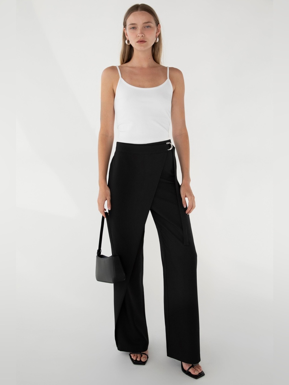 Oak and Fort SIDE WRAP STRAIGHT LEG PANTS